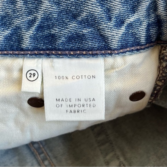 GRLFRND x REVOLVE Milla Zappa Light Wash Denim Mini Skirt with Raw Hem - Picture 7 of 8